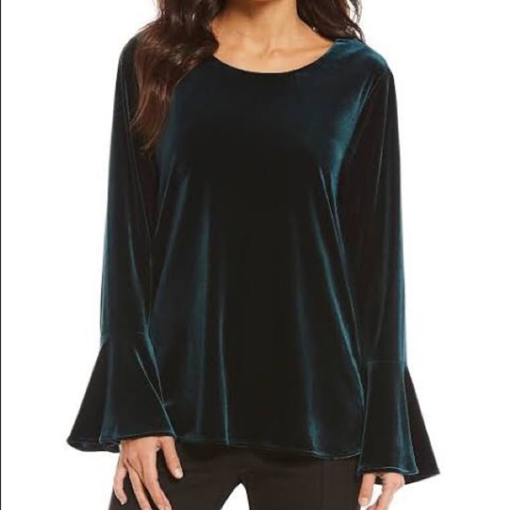 Calvin Klein Velvet Bell Sleeve Top